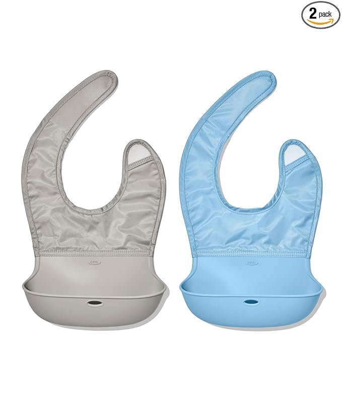 OXO Tot Roll-Up Bib - 2 Pack - Drizzle and Dusk