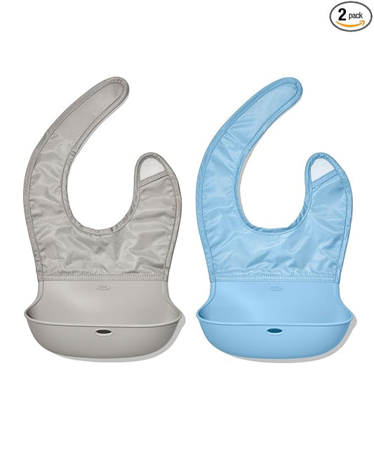 OXO Tot Roll-Up Bib - 2 Pack - Drizzle and Dusk