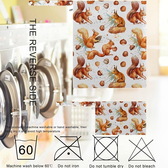 visesunny Cute Squirrel Hazelnut 2Pcs Diaper Changing Totes Wet Bags with Zippered Pockets Washable Reusable Roomy Cloth Diaper for Travel,Beach,Daycare,Stroller,Dirty Gym Clothes,Wet Swimsuits,Toilet
