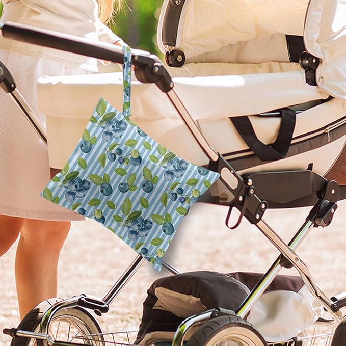 Wet Dry Wet Bag for Swimsuit Towel Baby Travel Cloth Diapers Beach Gym Toiletries Makeup Storage Bag Summer Vacation Essential Holiday Summer Blueberry Gift