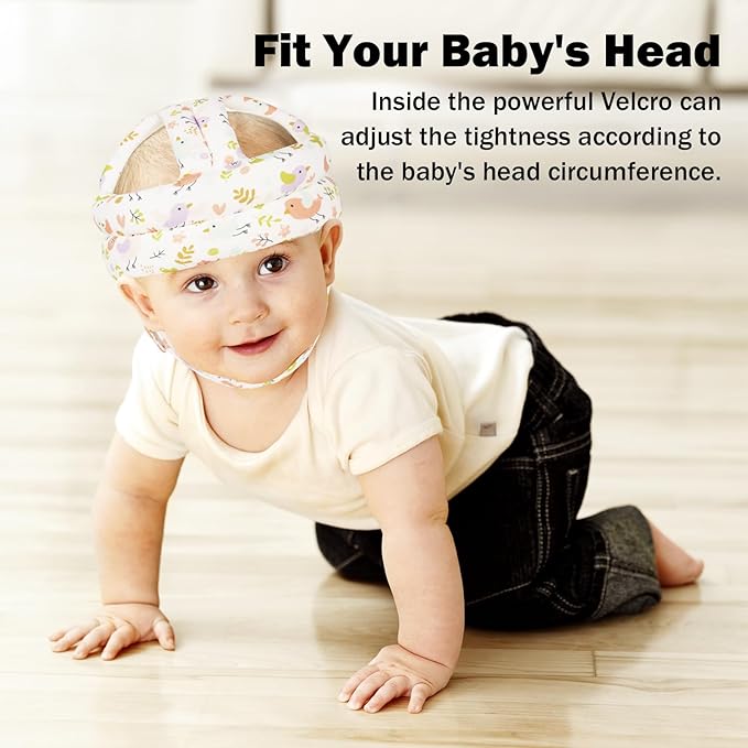 Baby Head Protector for Crawling Walking, Baby Helmet Adjustable No Bumps and Soft Cushion, Infant Safety Cap for Kid Learning to Walk