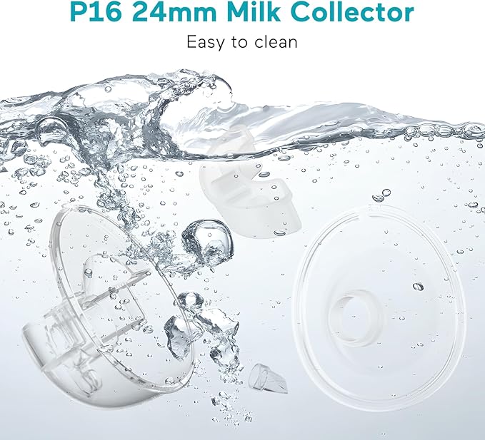 Paruu P16 Replacement Full Set Collector Cup, Only Compatible with P16 Wearable Breast Pump (150ml, 24mm Flange), Original Accessories, 1 Set
