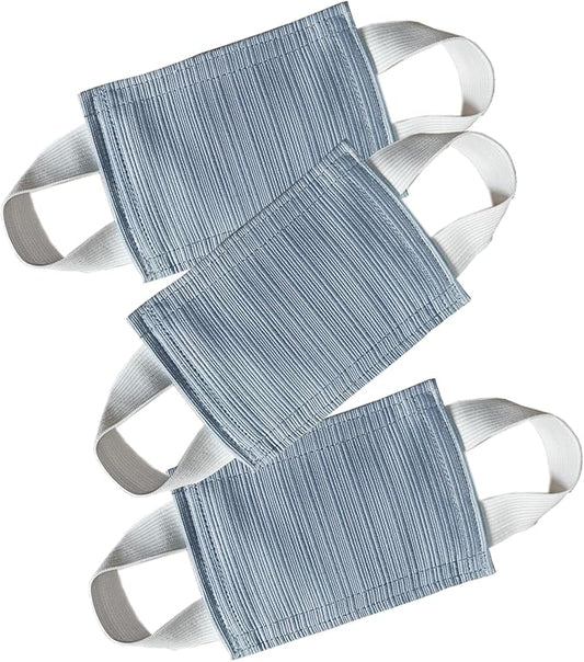 Baby Proof Door Silencer & Cloth Latch Cover, Quiet Close Anti-Slam Pads to Prevent Slamming and Accidental Locking, for Nursery and Toddler Safety (3, Grayish Blue, 4.1 * 3.1 inches)