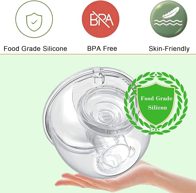 Wearable Breast Pump Milk Collector Cup Accessories,Compatible with TSRETE S12/S9,Kmaier S12 Wearable Breast Pump,Include Duckbill Valve,Silicone Diaphragm,24mm Flange,Milk Collector,Linker