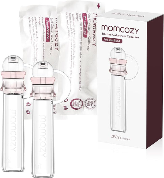 Momcozy Colostrum Collector Reusable Breast Milk Collector, Portable Colostrum Container Can be Feeding Baby, Multi-Use Collector BPA Free, 5ml-2pcs