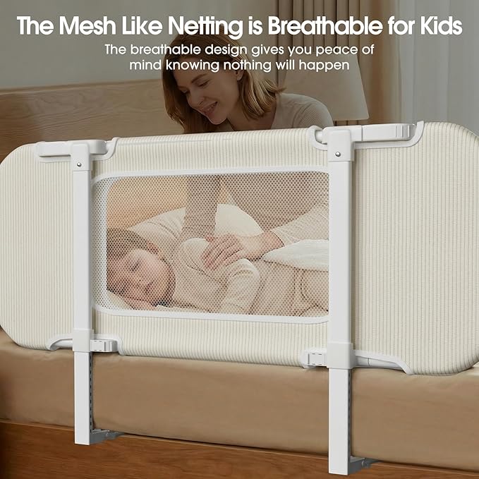 NUTIKAS Portable Bed Rails for Toddlers, 36" Foldable Travel Bed Rail for Camper Bunk, Twin Bed, Collapsible Kids Safety Bedrail with Adjustable Height