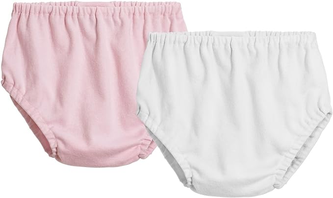 City Threads Cotton Diaper Covers for Girls and Boys 2-Pack, Made in USA Baby Bloomers, Wear Over Disposable and Cloth