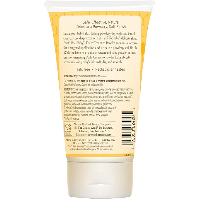 Burt's Bees Baby Bee Cream-To-Powder, 4 Ounces (02420)
