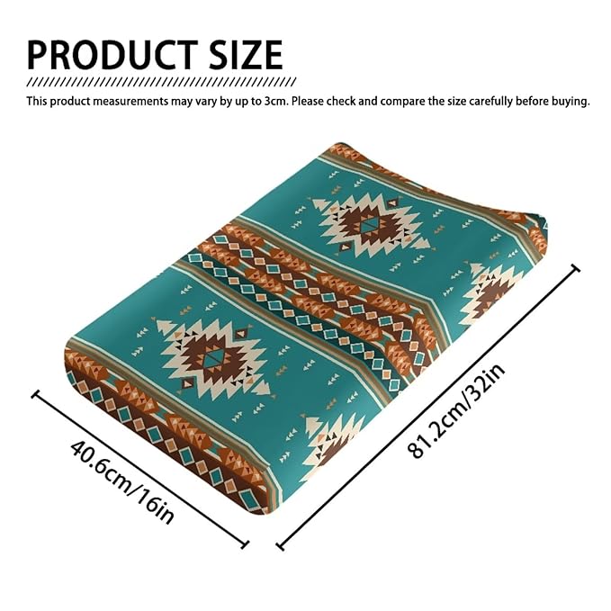 WesternChanging Pad Cover Boys Tribal Changing Pad Cover Baby Girl Boy Aztec Diaper Change Table Covers Purple Soft Stretchy Safe Changing Mat Sheet Cover
