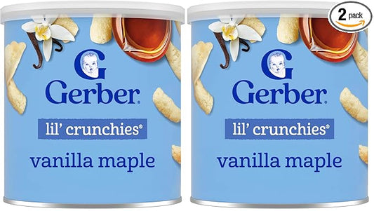 Gerber Snacks for Baby Lil Crunchies Vanilla Maple, 1.48 Oz Can (Pack of 2)