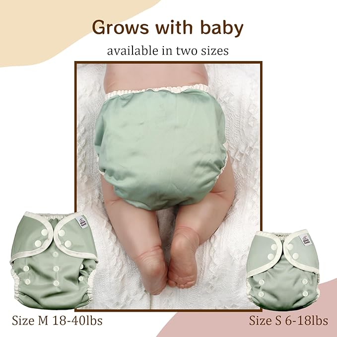 Mama Koala Reusable Adjustable Cloth Diaper Covers with Double Gusset for Girls and Boys, Snap Closure, Size M (Vibrant Mush-M)
