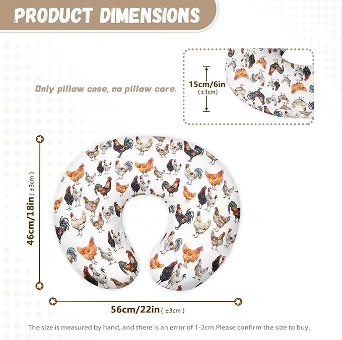 ZOUTAIRONG Cute Cow Nursing Pillow Cover for Baby Girls Boys Nursing Pillowcase Stretchy Breastfeeding Pillow Slipcovers for Newborn Girl Boy Soft Fabric Fits Snug On Infant Washable