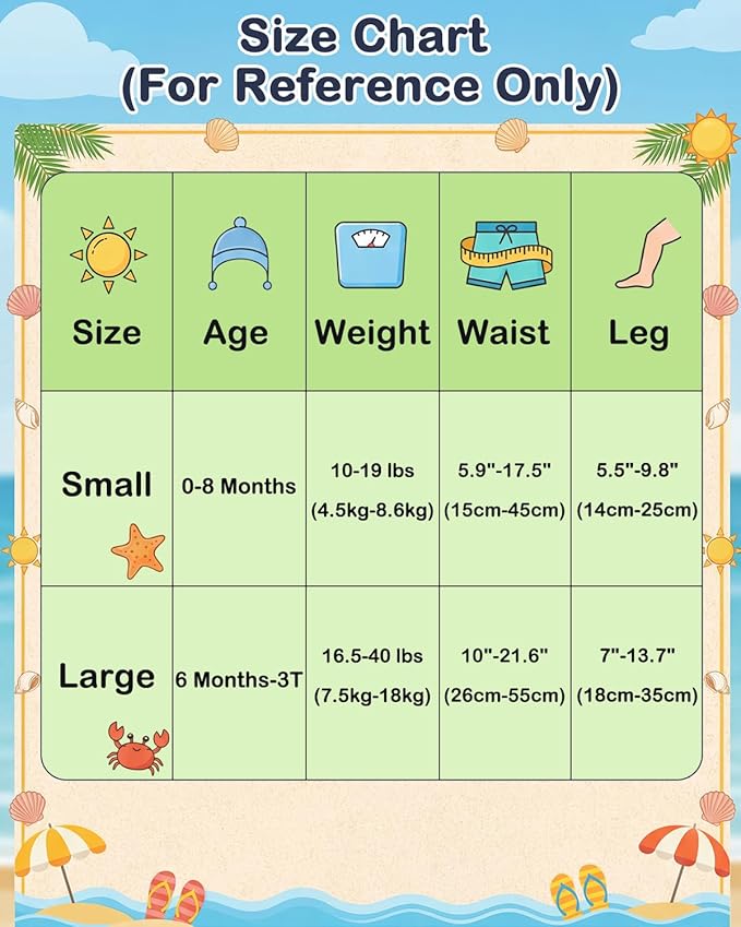 Babygoal Baby Swim Diapers 2 Pack for 0-8 Months Newborn and Babies, Reusable Adjustable Washable for Swimming Lessons