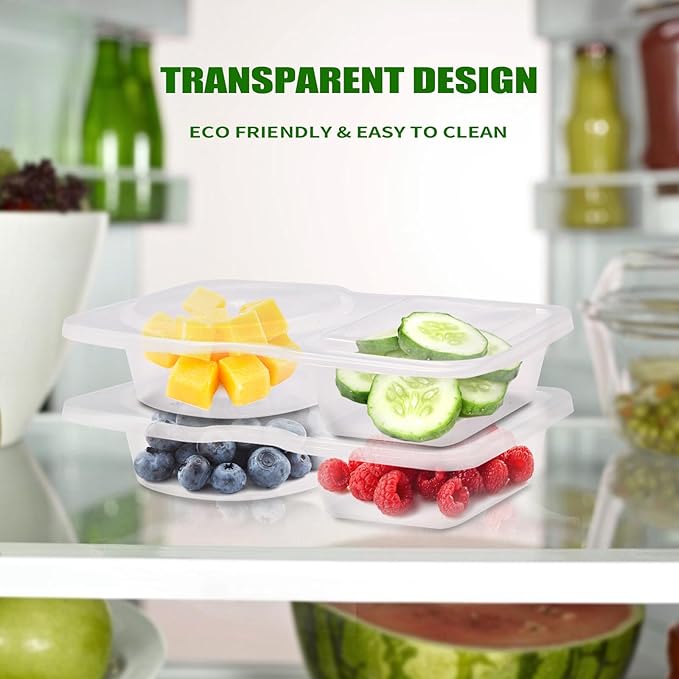 40 Sets Reusable Snack Containers with Lids for Kids Double Compartment Snack Packs Container Mini Grab and Go Prep Containers Contenedores Para Snacks
