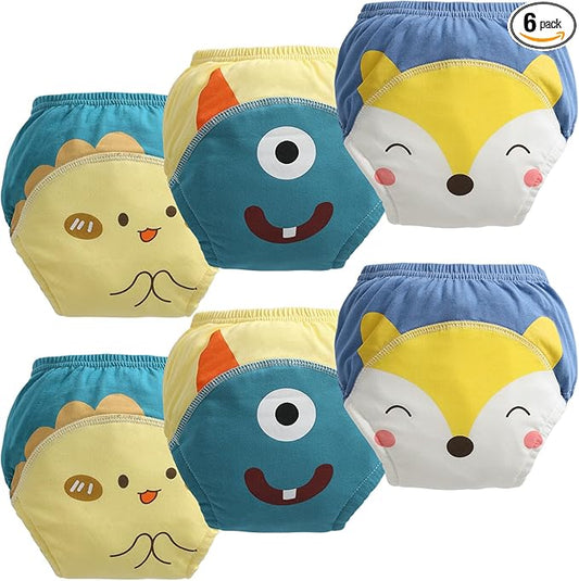 Potty Training Underwear for Boys 5T, Soft Cotton Reusable Potty Training Pants for Toddlers 6 Pack,Toilet Training Pants for Boy