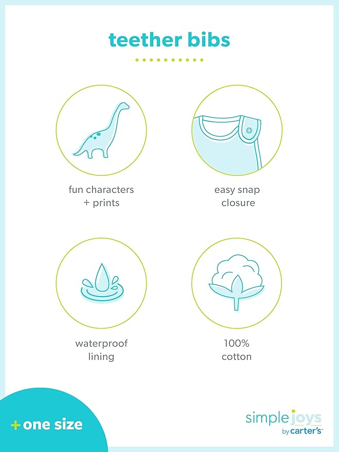 Simple Joys by Carter's Baby Girls' 7-Pack Teething Bibs
