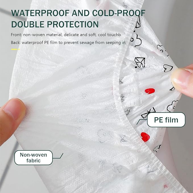 20 Pack Disposable Toilet Seat Cover Waterproof Non-Woven Fabric, Disposable Toilet Seat Covers for Travel, Disposable Seat Covers for Outing Hotel Hospital Public Toilet (Double Layer White)