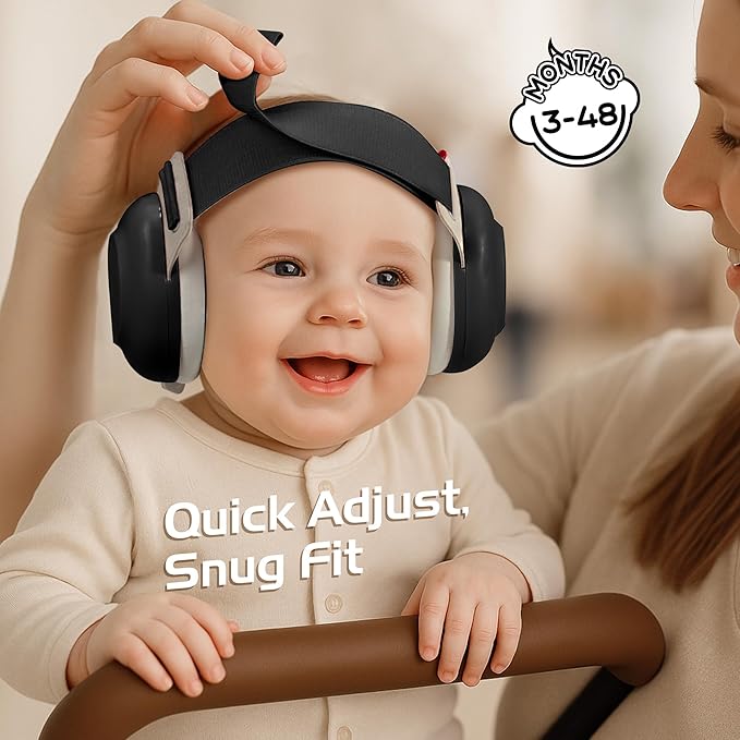 EZARC Baby Ear Muffs for Noise Protection – 25dB Noise Cancelling Headphones for Newborns, Infants & Toddlers (3–48 Months)