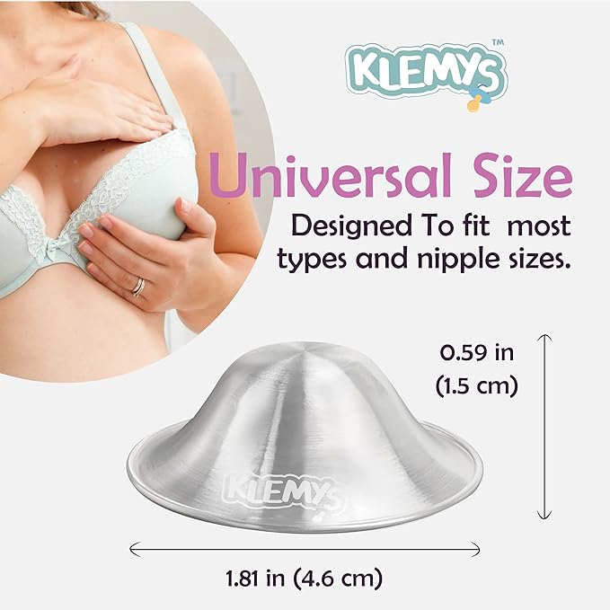 Silver Nursing Cups - Nipple Shields for Breastfeeding Newborn - Breastfeeding Essentials - Newborn Must Haves - Nipple Covers Breastfeeding - 100% Silver 999 (Regular)
