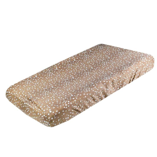Premium Knit Changing Pad Cover by Copper Pearl: Soft, Stylish, and Universal Fit for All Standard Diaper Changing Pads, Trendy Design Changing Pad Covers, Fawn