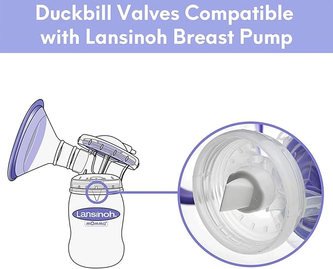 Replacement 6 Piece Duckbill Valves/Duck Bill Valve Compatible with Lansinoh Breast Pump Part, Use with Signature Pro/Smartpump/Manual Pumps, Accessories Made by Durceler, Pump Parts