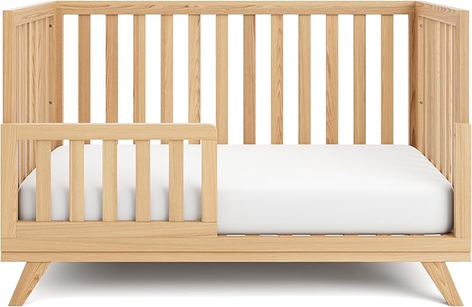 Comfy Cubs Crib Conversion Kit for Toddlers – Easy Assembly Toddler Bed Guard Rail for Ages 15 Months+, 100% Solid Rubber Wood Convertible Crib Kit – Safe & Secure Bed Rail – Wood, 53.5 x 13 x 1in