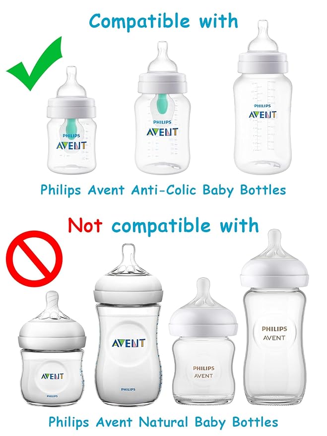 Sippy Cup Soft Conversion Kit for Philips Avent Anti-Colic Baby Bottle, Toddler Transition Kit with Silicone Sippy Spout Nipple, Weighted Straw, Bottle Handle, Cleaning Brush, 3-Pack