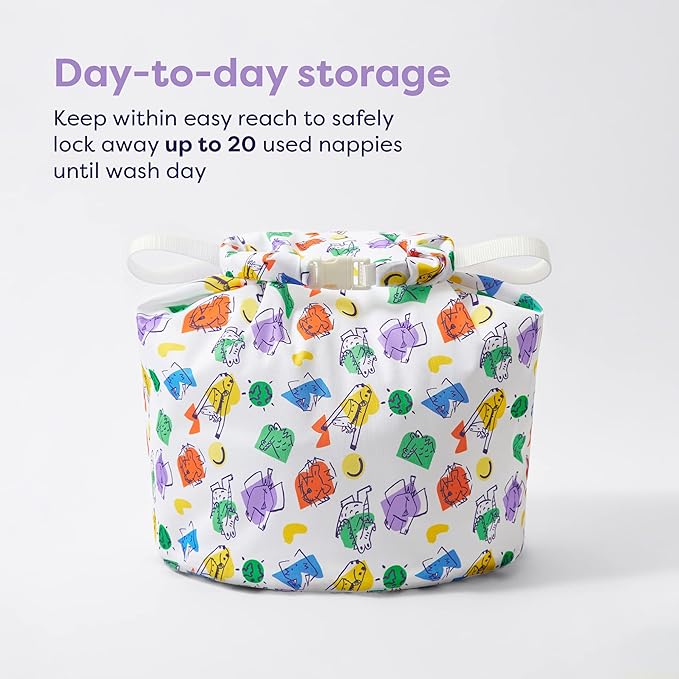 Bambino Mio, Stay at Home Wet Bag - Large, Waterproof, Nappy Laundry Storage Bag, Bold