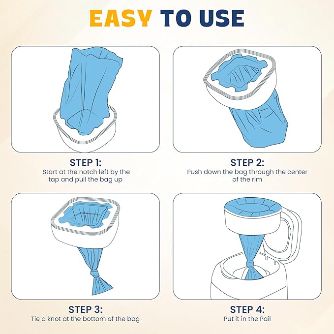 Diaper Pail Refill Bags,7-Layer Odor Prevention Technology,Thickened Design - Hold up to 810 Newborn-Sized Diaper Pail Bags- Pack of 6