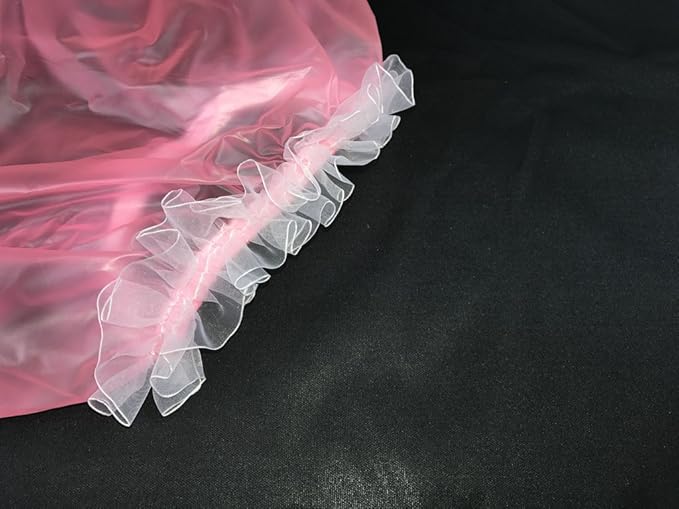 Haian Adult Incontinence Pull-on Plastic Pants Lace Panties with White Lace (XX-Large, Transparent Pink)