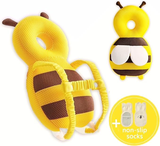 Baby Head Protector Backpack: Bee Soft Landing & Safety Toddler Fall Protection for Baby Crawling & Walking &Falling-Back Cushion for Infant