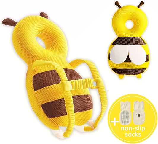 Baby Head Protector Backpack: Bee Soft Landing & Safety Toddler Fall Protection for Baby Crawling & Walking &Falling-Back Cushion for Infant