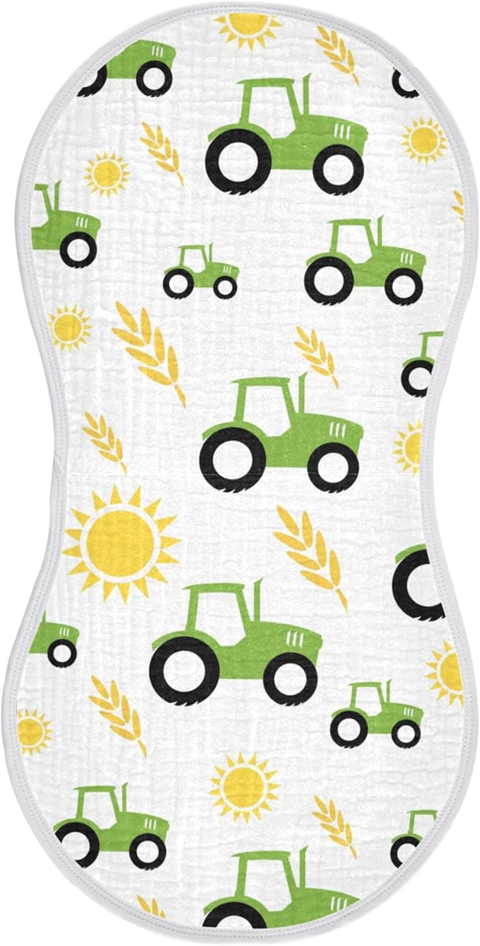 Tractor Farm Burp Cloths Baby Boys Girls Absorbent Soft Cotton Burping Cloths Rags 1 Pack