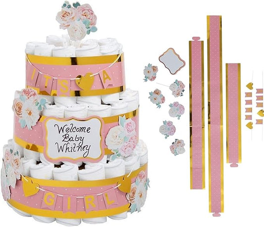It’s a Girl Diaper Cake Decorating Kit – 12 Pieces