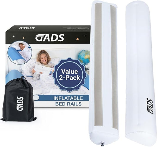 Travel Bed Rails for Toddlers (2 Pack) – Inflatable Bed Rails for Twin, Full, Queen & King Beds – Portable & Non-Slip Bed Bumpers – Water-Resistant & Durable Guard Rail