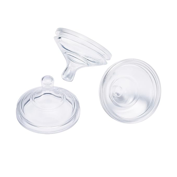 Boon Nursh Reusable Silicone Baby Bottles with Pouch - Stage 1 Slow Flow - 4 Oz - 3 Count + Extra Slow Silicone Nipples 3 Pack