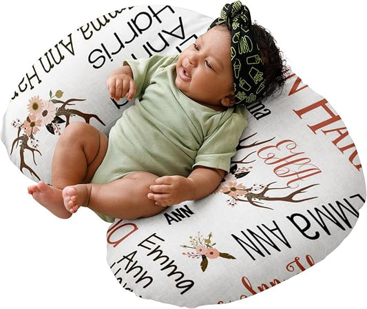 Dyoart Baby Nursing Pillow Cover,Personalized Soft Nursing Covers,Custom Name Breastfeeding Pillow Cover for Bottle Feeding,Gifts for Toddler Infant(23"x19"x5.5")(one Size)