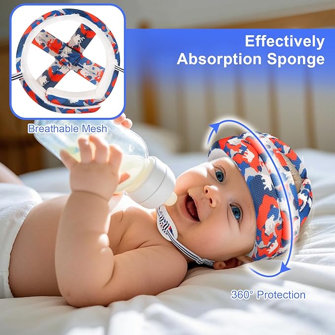 Accmor Baby Head Protector, Soft Baby Helmet for Crawling Walking, Breathable No Bumps and Soft Cushion, Lightweight Infant Safety Headguard Cap with Adjustable Buckle for Boys Girls Learning to Walk