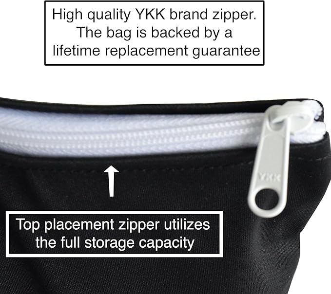 MOM & BAB Wet Bag for Baby and Swimsuit/Wet Bags for Cloth Diapers/Travel/Daycare/School/Gym/Yoga/Baby Shower (One Black Bag)