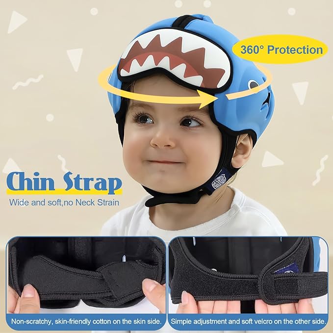 Baby Safety Helmet for Crawling & Walking - Ultra Lightweight Adjustable Infant Head Protector 10-24 Months, Breathable Anti-Collision Soft Helmet with Secure Fit Design (Capybara)