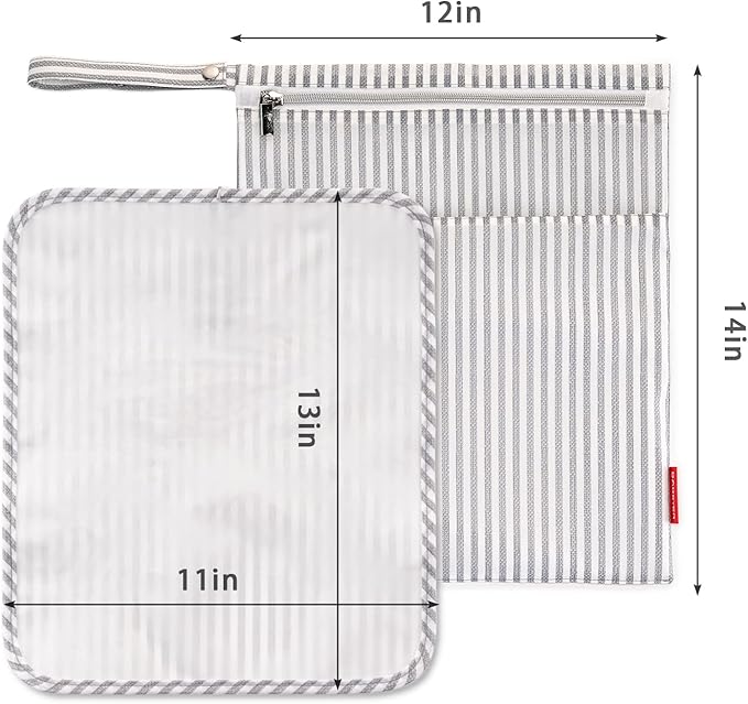Wet Dry Bag for Breast Pump Parts Storage, Waterproof Pump Parts Bag with Place Mat for Moms Pumping at Work-Straps