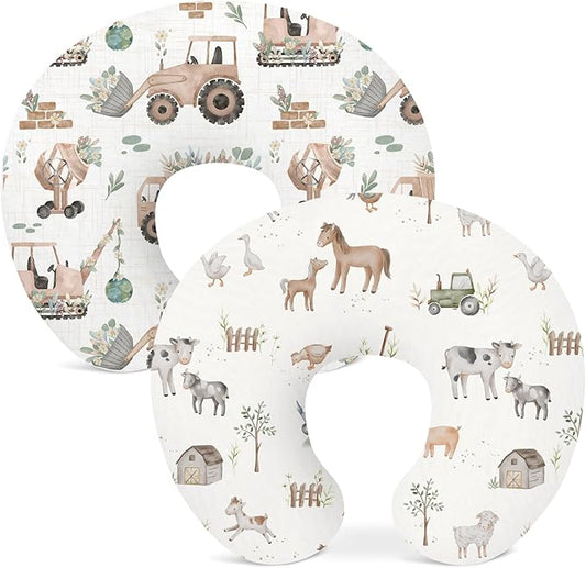 Nursing Pillow Covers 2 Pack, Breastfeeding Pillow Slipcovers Soft and Stretchy, Nursing Covers for Baby Girls Boys Newborn