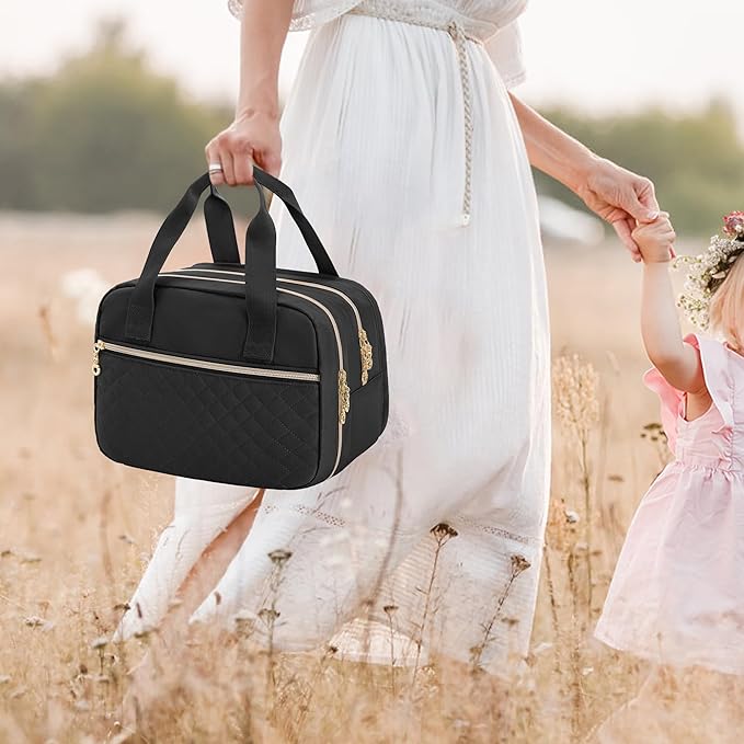 Damero Wearable Breast Pump Bag Compatible with Elvie, Willow and Momcozy Breast Pump, Carrying Case for Wearable Breast Pumps, Pump Parts and More, Black