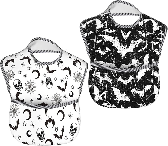 Bibs Cute Baby Stuff 2Packs for 6-24 Months Waterproof Washable Fabric