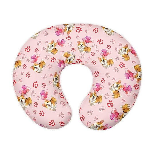 Jeiento Love Heart Corgi Dog Nursing Pillow Cover Quick Day Fabric Covers Soft Comfortable Breastfeeding Pillow Slipcovers Machine Washable