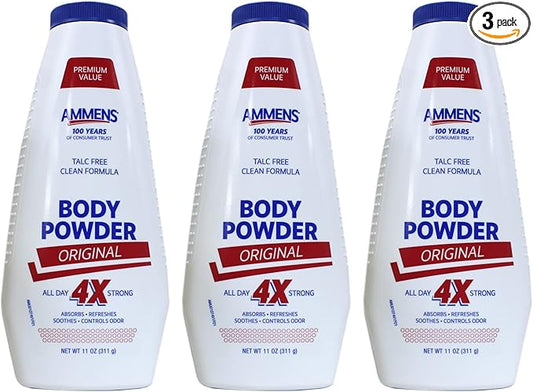 Ammens Original Powder, Talc Free Formula, 11 Ounces Each (Value Pack of 3)