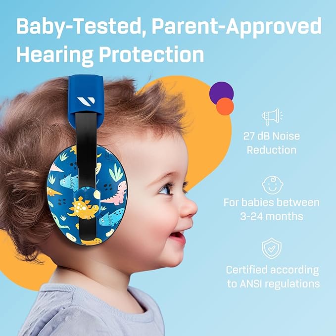 Vanderfields - Hearing Protection Ear Muffs - Over 33 dB (2K Hz) Broad Noise Cancelling Sound Reduction - Baby and Toddlers