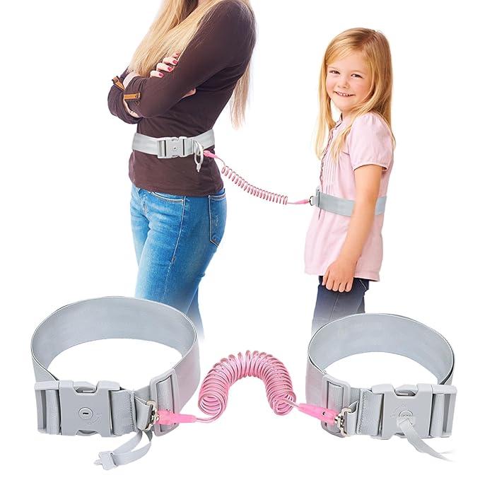 JXM Child Waist Harness with Lock for Hands-Free Safety Walking, Adjustable Waist Tether for Big Kids with Autism Special Needs ADHD, Child Elopement Leash for Outdoor Travel