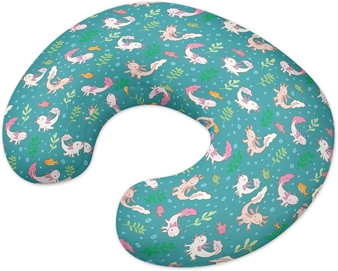 Axolotl Nursing Pillow Covers for U-Shaped Breastfeeding Pillow Nursing Pillow Case for Newborn Boys Girls Hidden Zipper Design Soft and Skin-Friendly