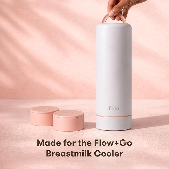 Frida Mom Flow + Go Breastmilk Cooler Bottle Ice Packs, Ice Pucks for 24hr Hold, Portable Breastmilk Cooler Packs for Travel, 2 Pack